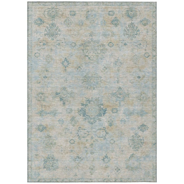 Chantille Machine Washable Indoor/Outdoor Abstract ACN3116 Linen 9 ft. x 12 ft. Area Rug