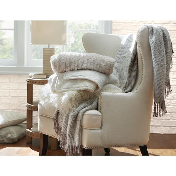 Linus Cream Throw Blanket