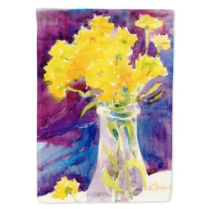 28 in. x 40 in. Polyester Yellow Flowers in a Vase Flag Canvas House Size 2-Sided Heavyweight