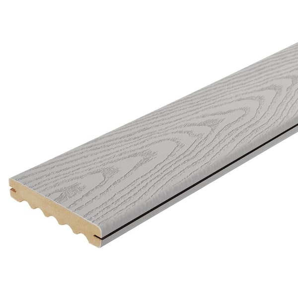 Veranda 1 in. x 6 in. x 16 ft. Gray Grooved Edge Capped Composite Decking Board