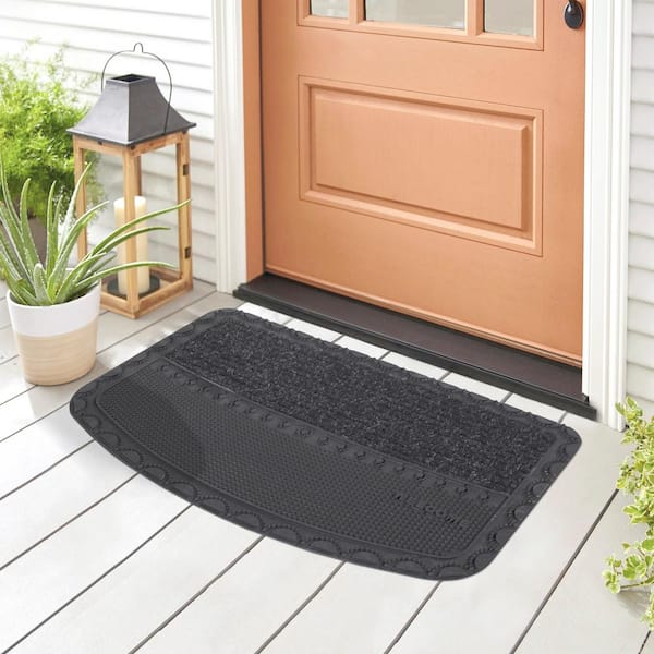 Semicircle Scrape Door Mats Outdoor Indoor Dirt Trapper Mat Non Slip  Doormat for Entrance Doorway Carpet Floor Mat Entry Rug Pad