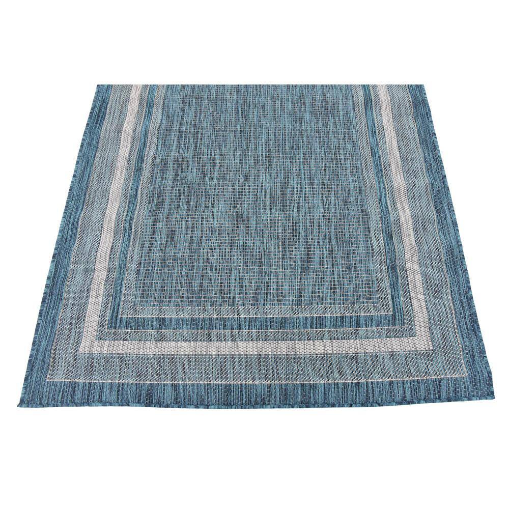 Teal Soft Border Easy Care 4' x 6' Outdoor Rug