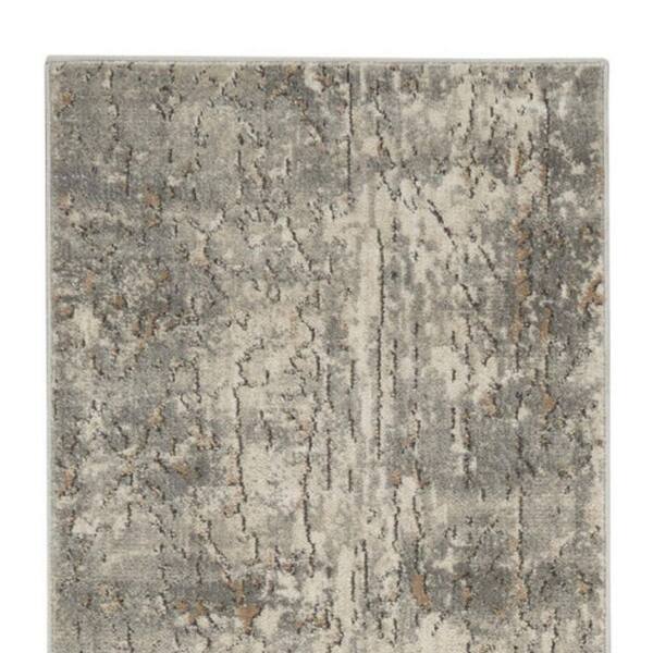 2 X 10 Gray Abstract Washable Area Rug Runner Rug