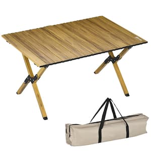3 ft. Aluminum Camping Table, Folding Roll-Up Picnic Table with Carry Bag Portable Table for Travel BBQ, Beach or Hiking