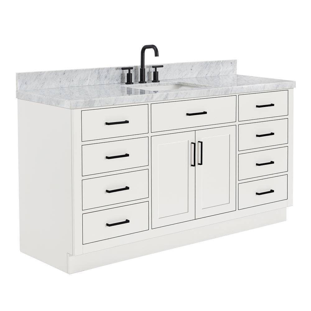 Hepburn 67" White Marble Top Freestanding Single Vanity