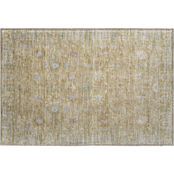Mayfield Premium Machine Washable Abstract AMF2231 Wheat 2 ft. x 3 ft. Accent Rug