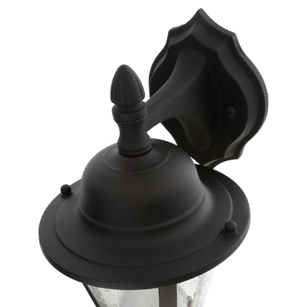 Westport Black 13" Outdoor Wall Lantern with Seeded Glass