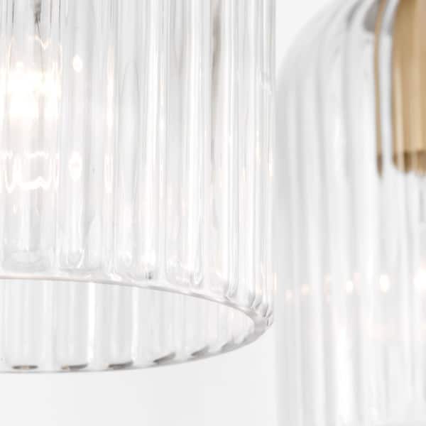 Generation Lighting - Eisele 24 in. W x 8.375 in. H 3-Light Satin Brass Dimmable Bathroom Vanity Light with No Bulbs Included