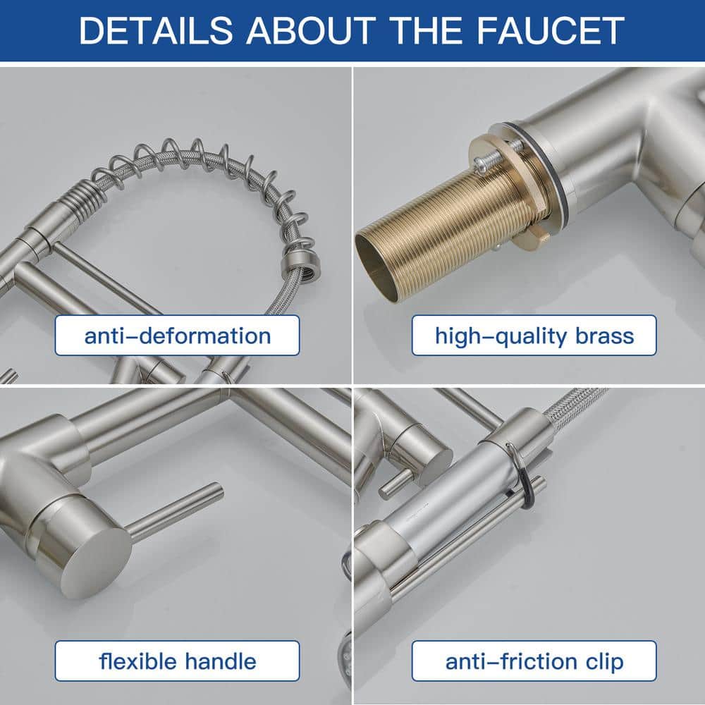Brushed Nickel High-Arc Single Handle Kitchen Faucet with Pull-Out Spray