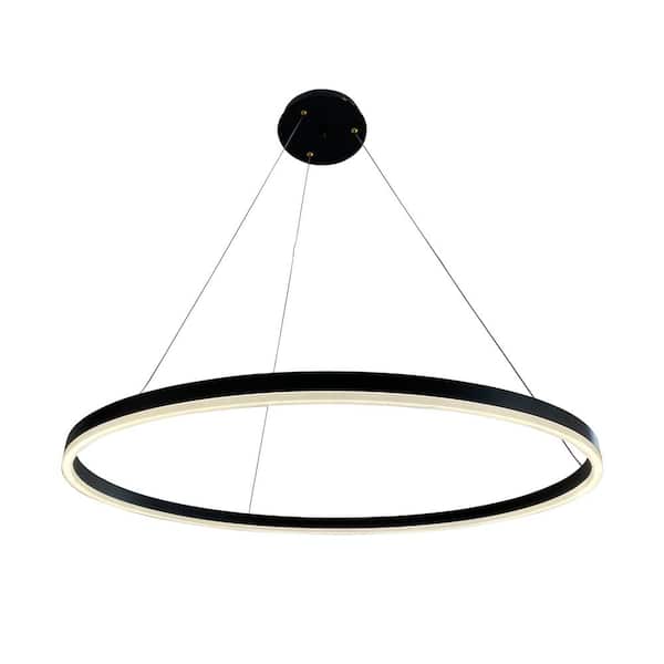 EQLight Yatziri 34-Watt Integrated LED Black Circular Chandelier