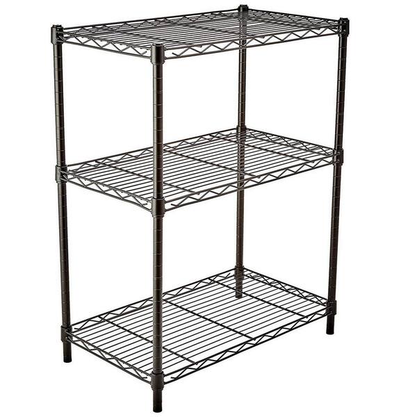 Iron Horse Wire Shelving Unit, 5 Shelf, 18D x 48W x 72H, Black - Steel - Traditional