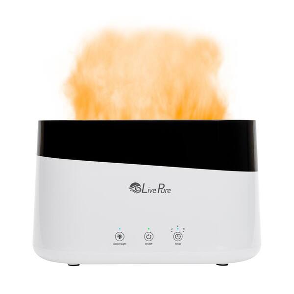 FILTER-MONSTER LivePure AquaFlame Ultrasonic Humidifier-White