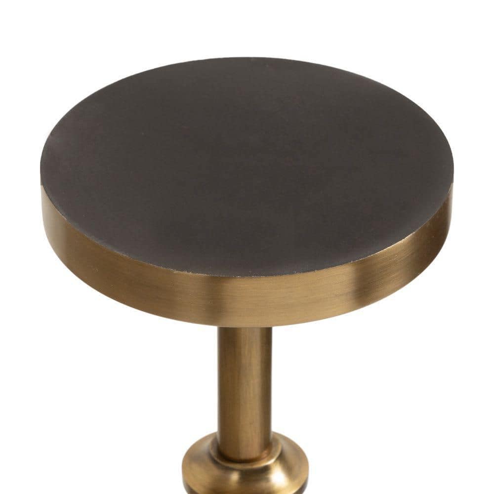 Engles 10.00 in. Gold Round Marble End Table - thumbnail 8