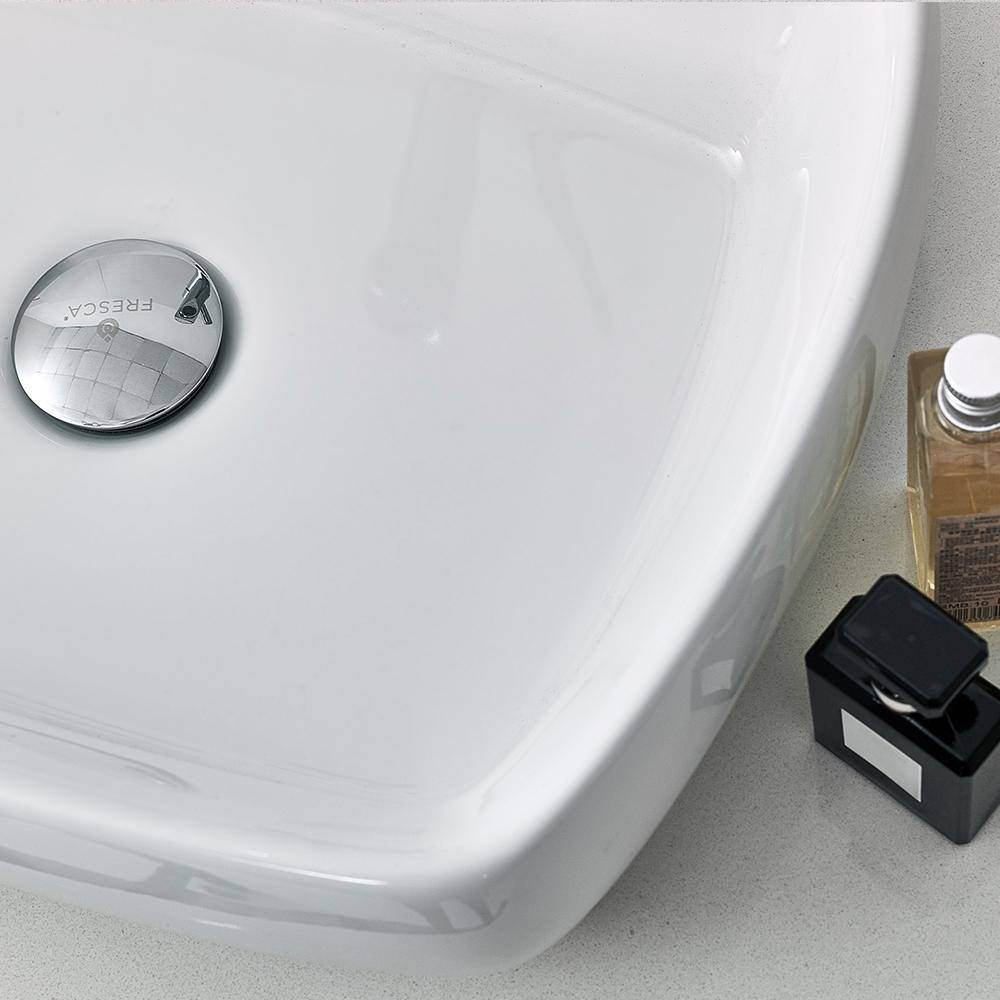 Lucera 30'' White Quartz Stone Wall-Mount Vanity