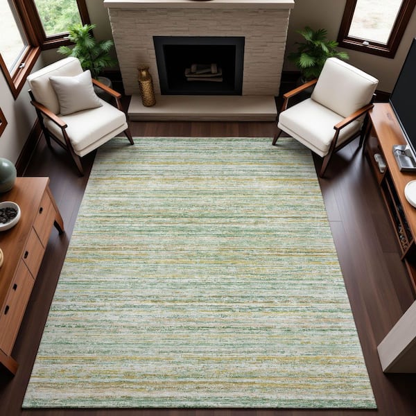 Mayfield Premium Machine Washable Abstract AMF1239 Mint 5 ft. x 7 ft. 6 in. Area Rug