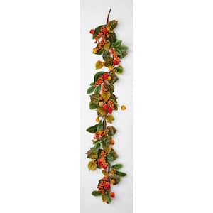 60 in. Artificial Fall Leaves and Lantern Garland