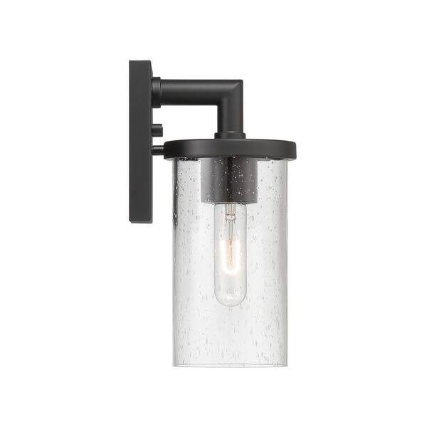 Designers Fountain - Otto 1-Light Matte Black Outdoor Line Voltage Hardwired Porch Light Wall Sconce with No Bulbs Included