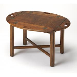 Bernadette 30 in. Medium Brown Oval Wood End Table