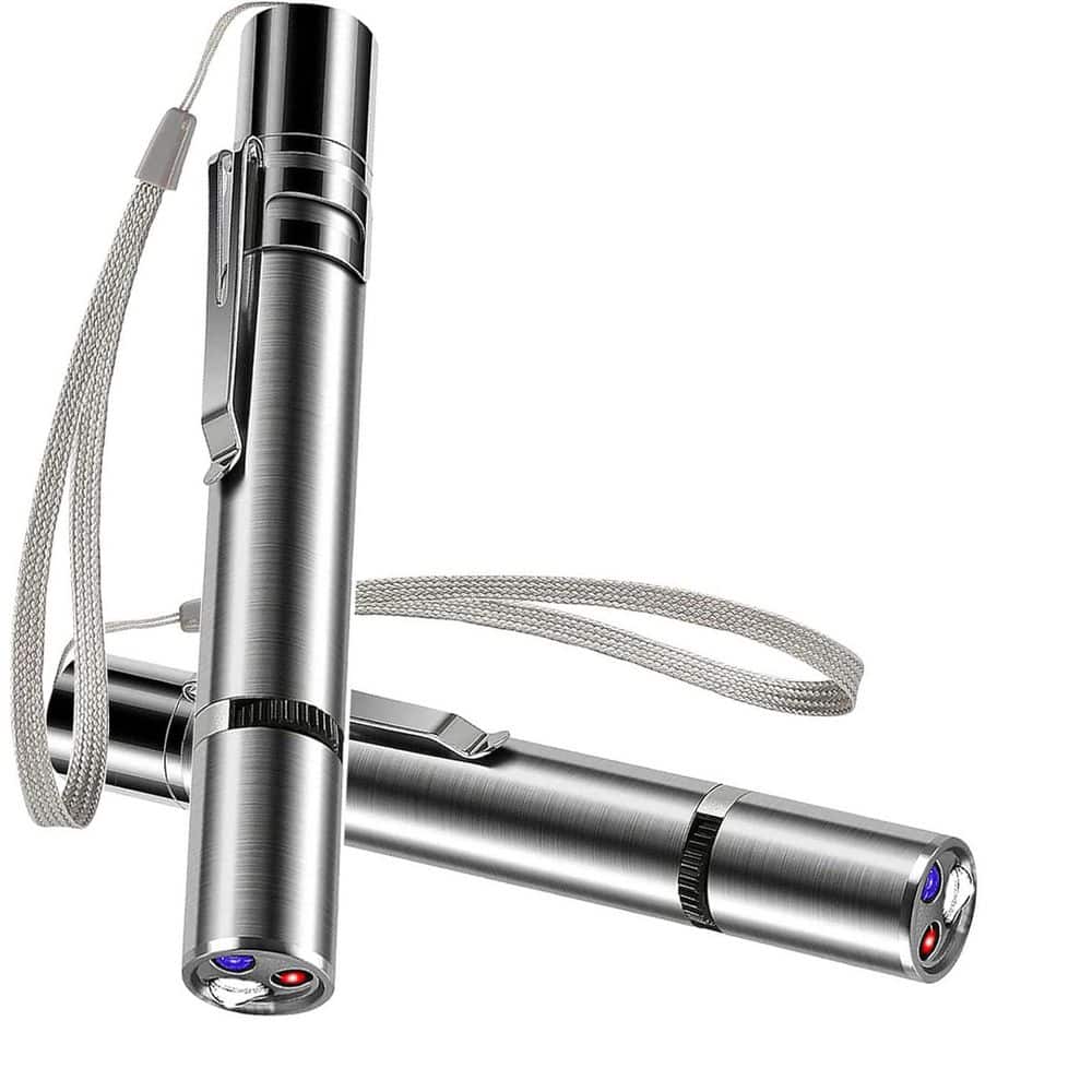 Lukyamzn Rechargeable Cat Laser Pointer Toys 2 Pack Silver