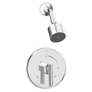 Dia Single Handle 1-Spray Shower Trim with Solid Brass Escutcheon in Polished Chrome - 1.5 GPM (Valve not Included)