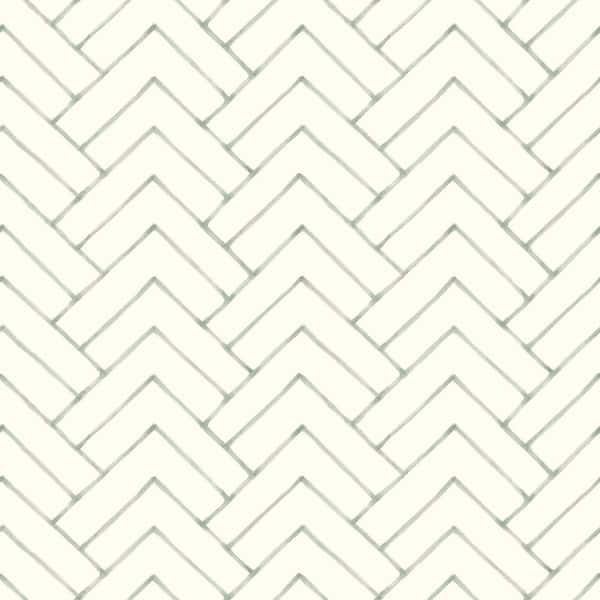 Chesapeake Oswin Tiered Herringbone Blue Prepasted Non Woven Wallpaper Sample