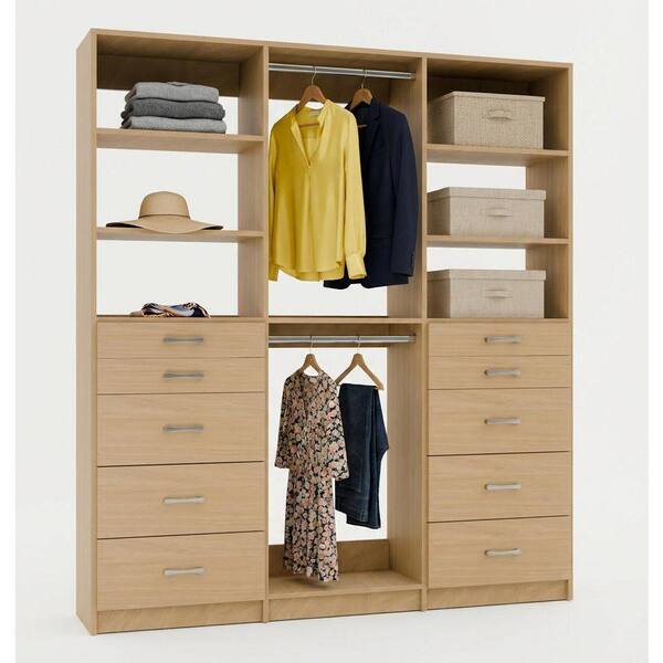 MODULAR CLOSETS Alto Collection 90 in. W Oak Tower System 2 5