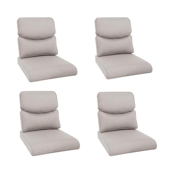 Modern 22 in. x 25 in. 8-Piece Deep Seating Outdoor Lounge Chair Cushion Set in Beige with Crescent-Shaped Design