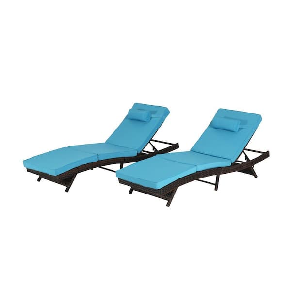 Brown Wicker Outdoor Adjustable Lounge Chair, Patio Recliner
