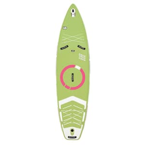 11 ft. Green Leaf PVC Inflatable Stand Up Paddle Board with Accessories