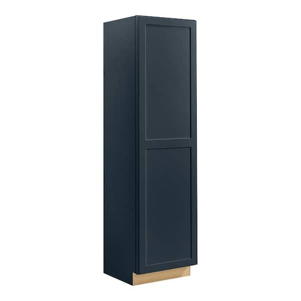 Avondale 24 in. W x 90 in. H x 24 in. D Ready To Assemble Plywood Shaker Utility Pantry Cabinet in Ink Blue