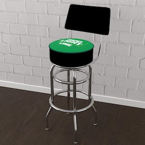 Bud Light Lime 31 in. Green Low Back Metal Bar Stool with Vinyl Seat