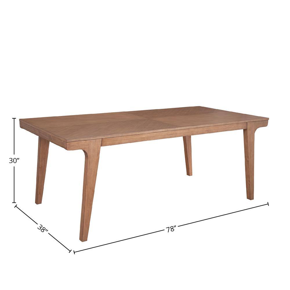 Natural Solid Pine Rectangular Dining Table with Seating for Six