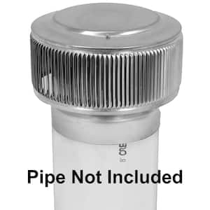 Aura PVC Vent Cap 8 in. Dia Mill Finish Aluminum Exhaust Static Roof Vent with Adapter for Sch. 40 or Sch. 80 PVC Pipe