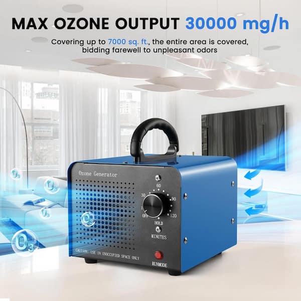 Edendirect 7000 sq. ft. Ion Generator Ozone Generator in Blue, 30000 mg/h High Capacity Commercial Home Odor Removal Ozone Machine