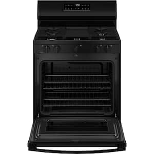 30 in. 5-Burners Free-Standing Gas Range in Black with Crisp Mode