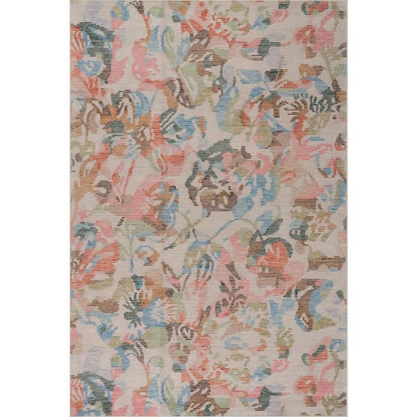 4 ft. x 6 ft. Multi Bloom Machine Washable Indoor Area Rug