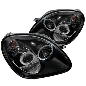 Mercedes Benz SLK 98-04 1PC Projector Headlights - Halogen Model Only - LED Halo - Black