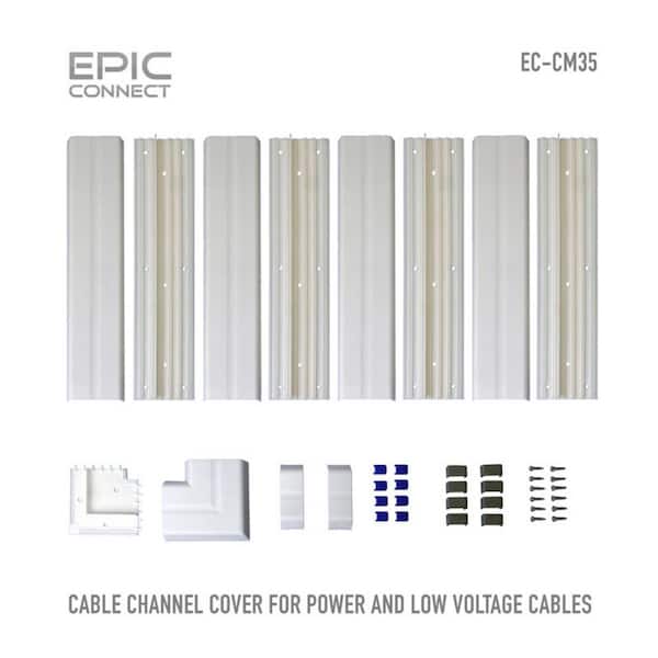 EPIC CONNECT TV Cable Management Organizer Raceway Wire Cover for A/V and  Power Cables EC-CM35 - The Home Depot
