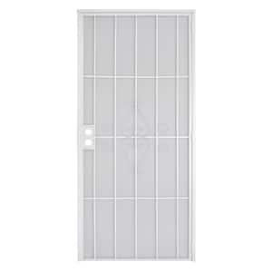 36 in. x 80 in. Champion White Steel Surface Mount Outswing Security Door with Expanded Steel Screen Inlay