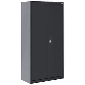 Welded ( 36 in. W x 72 in. H x 24 in. D ) Steel Wardrobe Freestanding Cabinet in Black