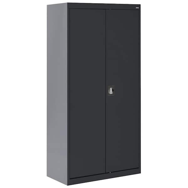 Sandusky Welded ( 36 in. W x 72 in. H x 24 in. D ) Steel Wardrobe Freestanding Cabinet in Black