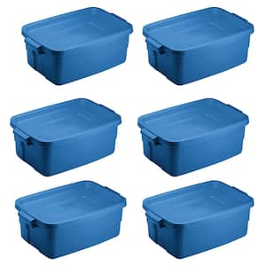 Rubbermaid Roughneck️ 10 Gallon Storage Totes Durable Stackable Storage  Containers with Snap Tight Lids for Organization, Dark Indigo Metallic