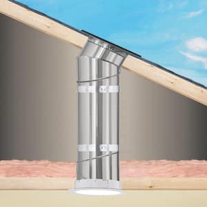 14 in. Flat Glass Sun Tunnel Skylight with Rigid Tube and Low Profile Flashing