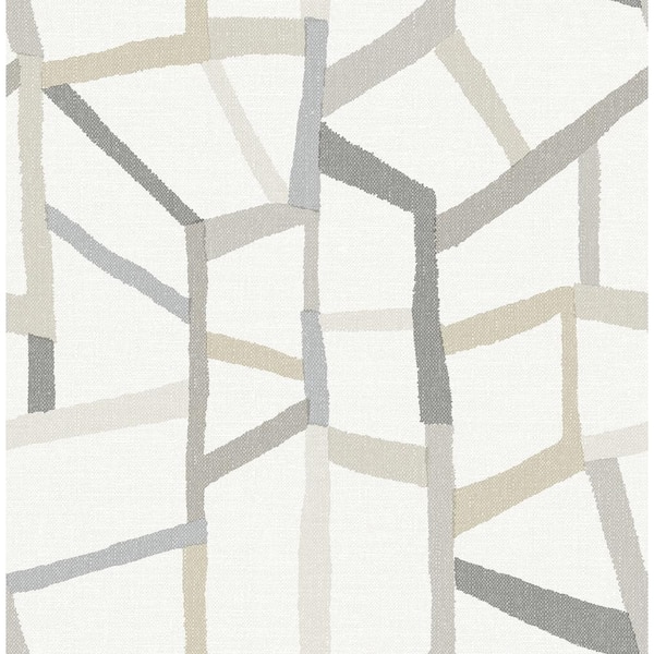 A-Street Prints Tate Grey Geometric Linen Grey Paper Strippable Roll (Covers 56.4 sq. ft.)