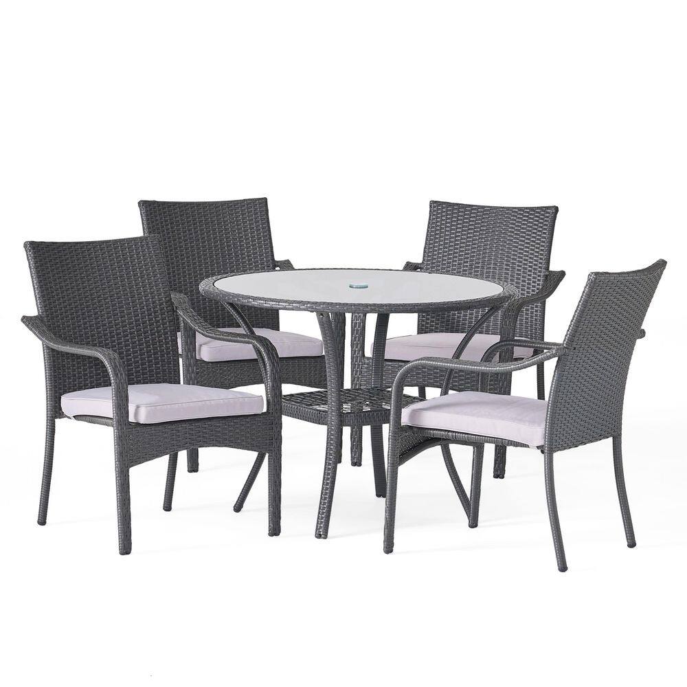 Have a question about Noble House San Pico Gray 5-Piece Faux Rattan ...