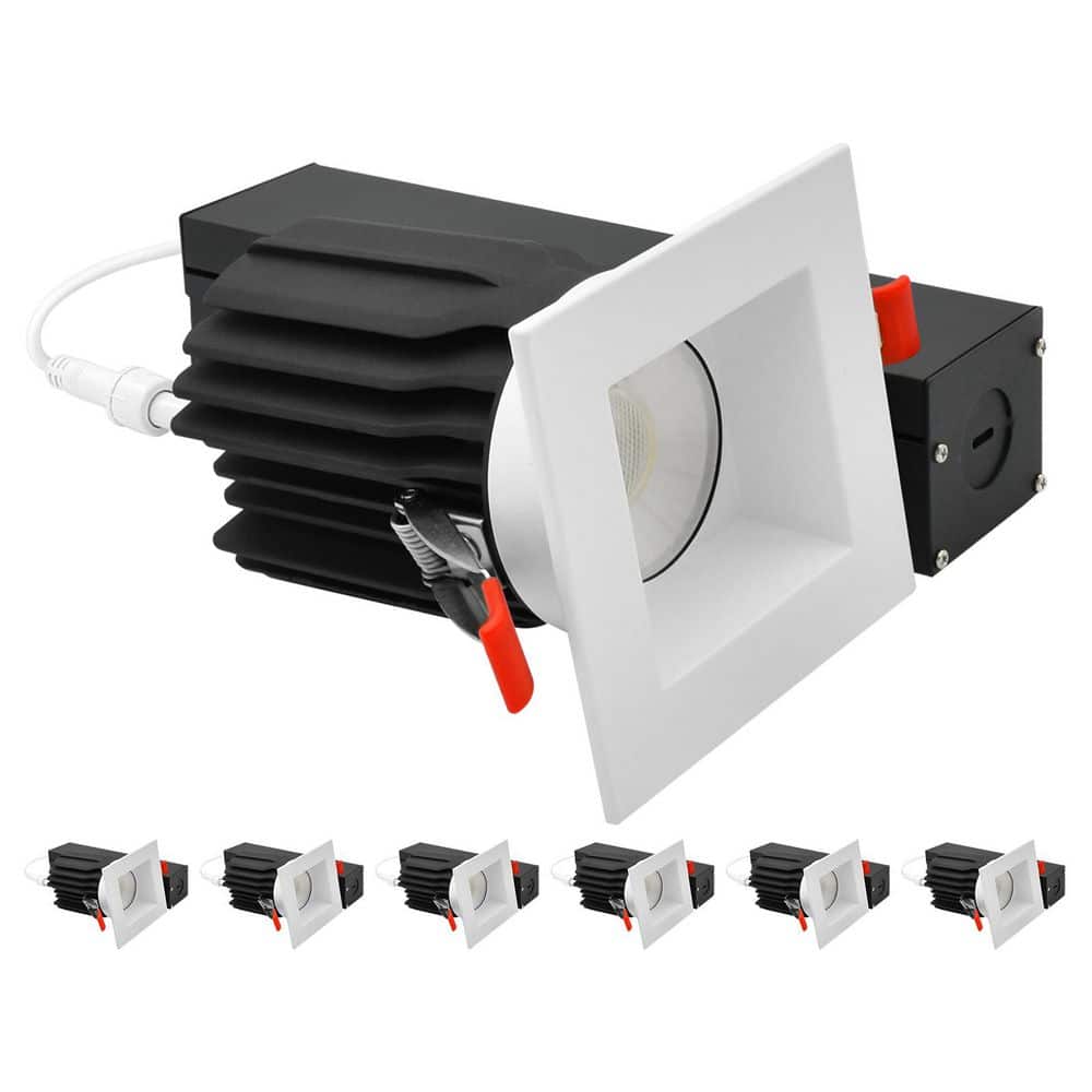3 In. Integrated LED Regressed Light with Square White Trim, 5CCT, CRI90, 15/20W, 1450/2100LM, Dimmable 60° Beam, 6 Pack price history on PriceWatchPro