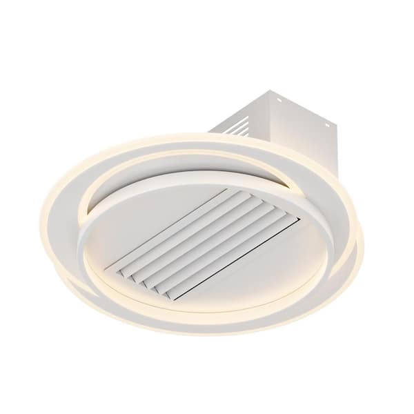 OLUZO 21 in. indoor White Bladeless Ceiling Fan with Light, Removable and Washable Bladeless Fan and Dimmable Ceiling Light