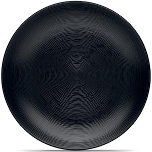 Colorscapes Black-on-Black Swirl 11.75 in. Black Porcelain Square Platter