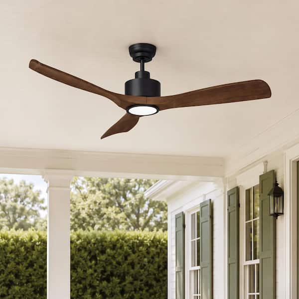 52 in. Outdoor Ceiling Fan with Light for Patio Weather-Proof Blades & High-Airflow, Quiet DC Motor 3CCT Dimmable Remote