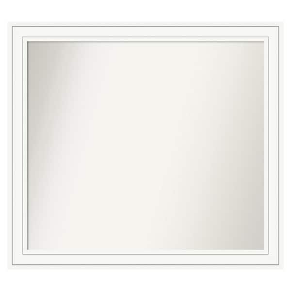 Amanti Art Craftsman White 39 in. x 35 in. Custom Non-Beveled Satin Wood Framed Bathroom Vanity Wall Mirror